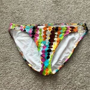 Trina Turk Multicolor Bikini Bottom Gold Embellishments Beachy Size 6